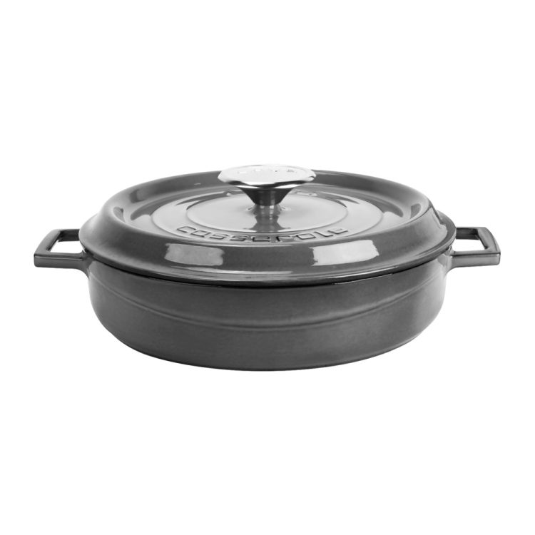 Ikona apo Cast iron κατσαρόλα, πράσινο, φ24cm, σμάλτο 3 στρώσεων, 3 ψησίματα, 4.4kg, με καπάκι & πόμολο, LAVA