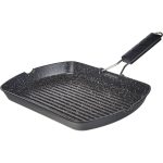 eikona apo ΤΗΓΑΝΙ GRILL 34x24 CM ΑΝΤΙΚΟΛΛΗΤΙΚΟ ΑΛΟΥΜΙΝΙΟΥ INDUCTION ΜΕ ΣΠΑΣΤΗ ΛΑΒΗ